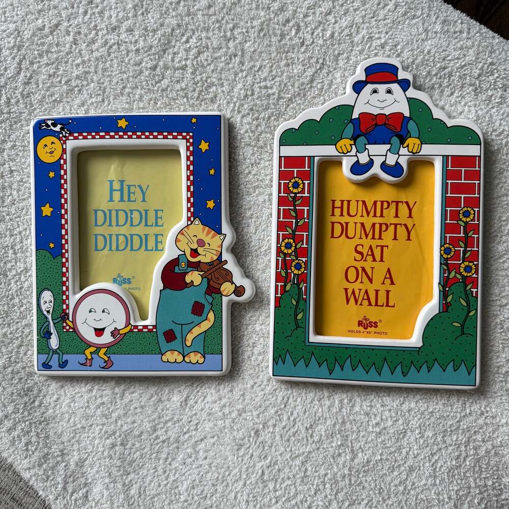 Vintage Russ Humpty Dumpty Ceramic Picture Frame for 4x6 Photo